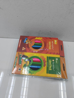 Карандаши цветные 3-гранные 12 цветов, 6 дизайнов микс