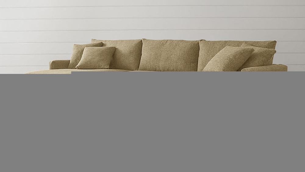 Диван с оттоманкой Стелф ЭКО Strong 01 215*153*90 см, Коричневый Рогожка Еврокнижка Фиеста