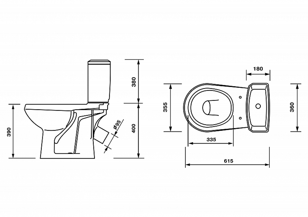 Унитаз-компакт "Элисса Оптима" белый (кос,н/п, сид.полипропилен, арм) (Ст.Оскол)