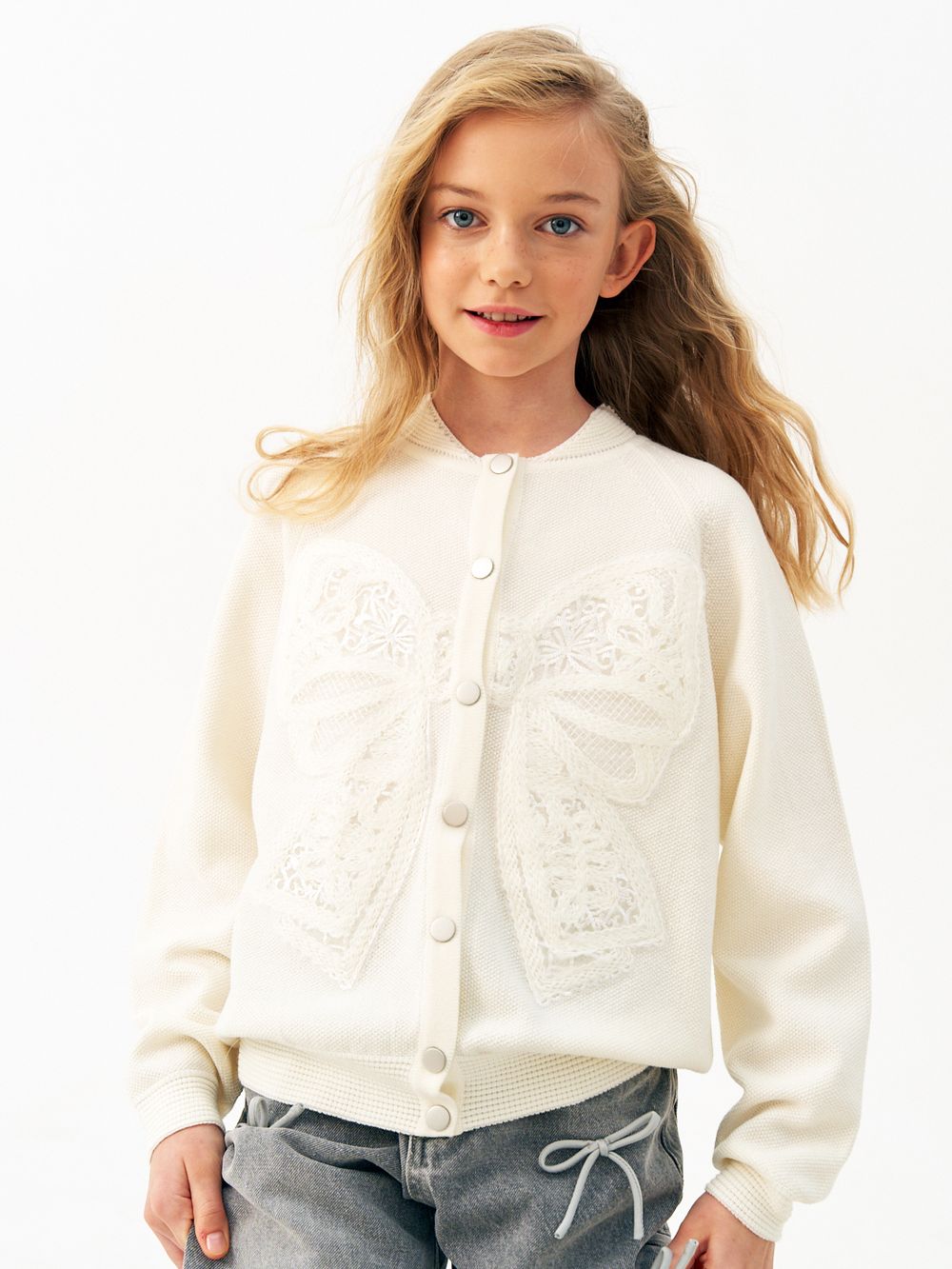 Кардиган для девочки AT1118 молочный