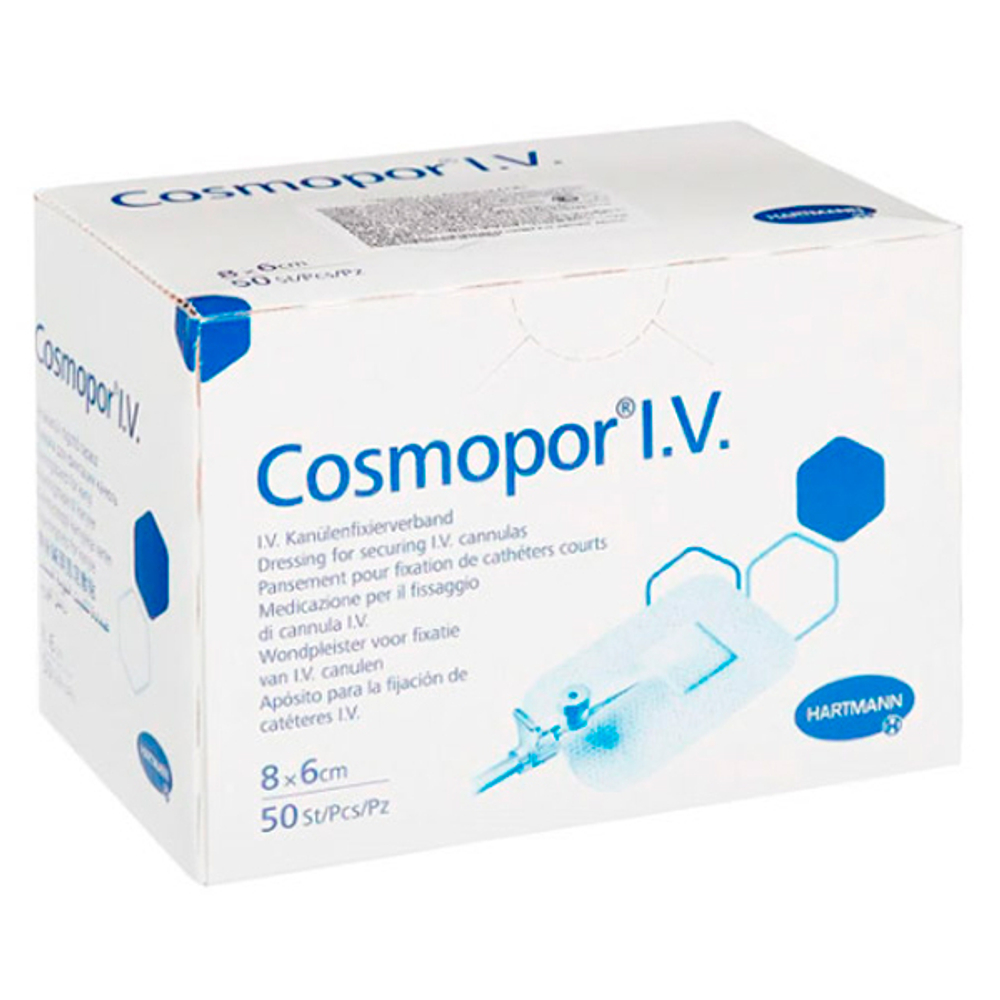 Повязка для фиксации катетера Cosmopor I.V. 8х6 см 50 шт