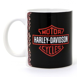 Кружка Harley Davidson лого на черном фоне (204)