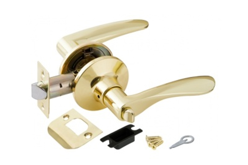 Замок ручка Золото с фиксатором 6020 РВ-В