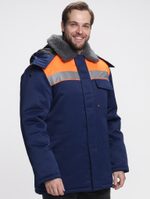 Куртка зимняя Бригада NEW (тк.Смесовая,210), т.синий/оранжевый
