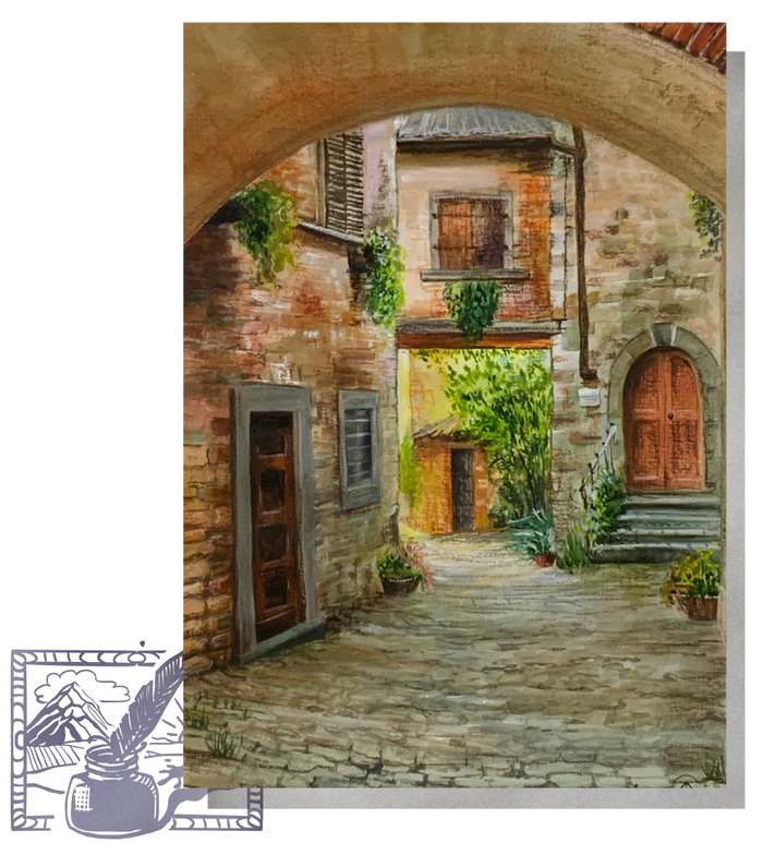 Открытка почтовая Итальянский дворик