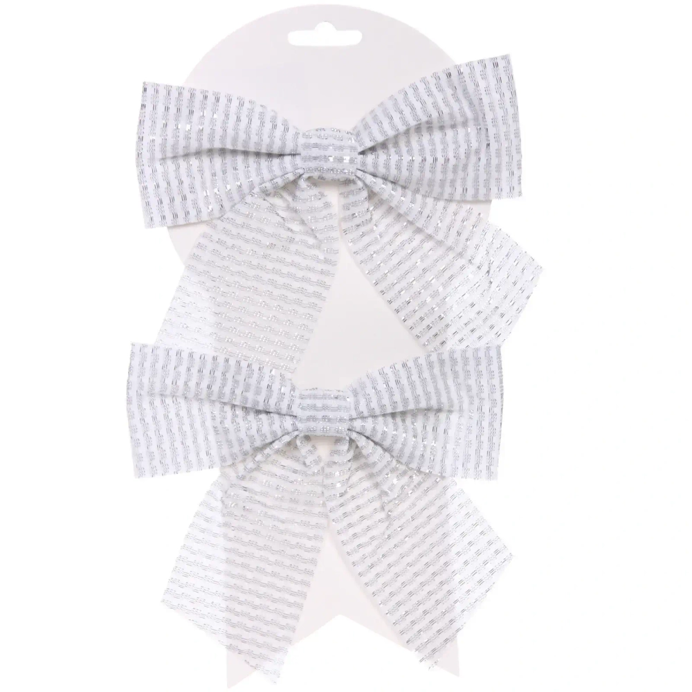 Бант на ёлку «Волшебство» 15*15 см (набор 2 шт), Серебро