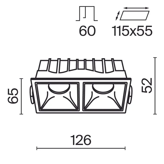 Встраиваемый светильник Альфа / Alfa LED 20 Вт 3000 К 36° Technical dl043-02-10w3k-sq-wb