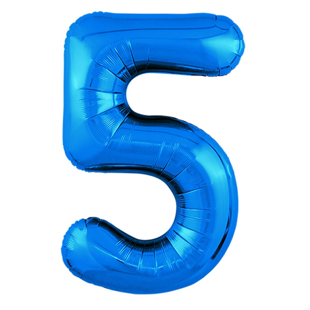Шар фольгированный Цифра 5 101 см (Синий)