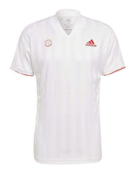 Мужская теннисная футболка Adidas Freelift Tee ENG M - white/scarlet