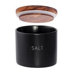 Банка керамическая для хранения соли, 400 мл, черная