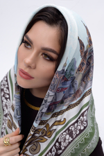 Платок «Связь времен» оливковый