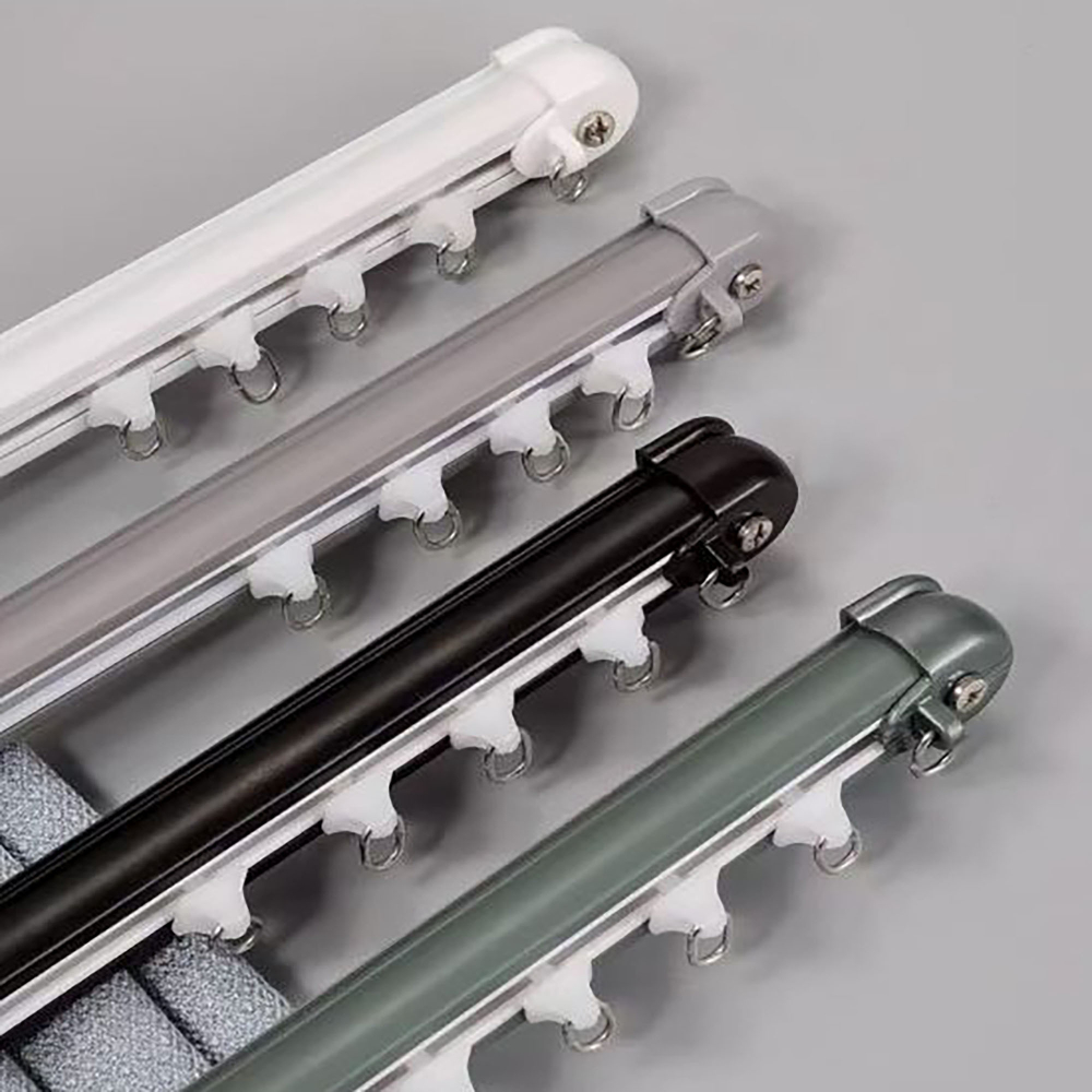 Тихий алюминиевый карниз для штор с бегунками, потолочный/настенный