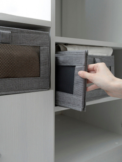 Органайзер для хранения вещей одежды  коробка для полотенец белья с окном ящик для хранения 40х27х17см, Премиум