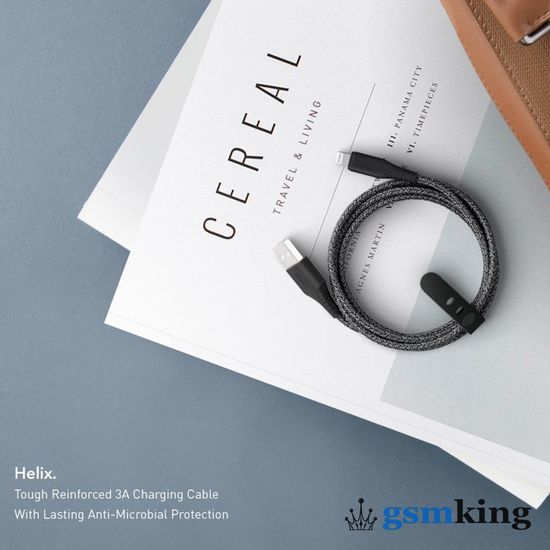 Uniq HELIX Antimicrobial USB-C to Lightning (1.2m) Black