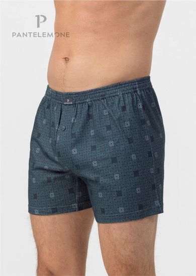 Трусы мужские семейные для больших мужчин Pantelemone PMBB-433, клетка зеленая