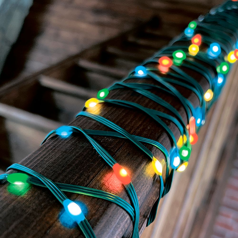 ULD-S1000-100-DGA MULTI IP20 DEW BAND Гирлянда светодиодная Полоса. 10м. 100 светодиодов. Разноцветный свет. Провод зеленый. ТМ Uniel