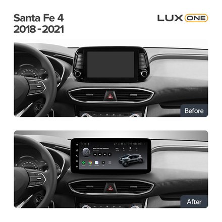 Магнитола для Hyundai Santa Fe 2018-2020 - Teyes LUX ONE ROUND монитор 12.3", Android 10, ТОП процессор, CarPlay, 4G SIM-слот