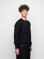 Свитшот с вышитой надписью PULSE OF RAIN чёрный