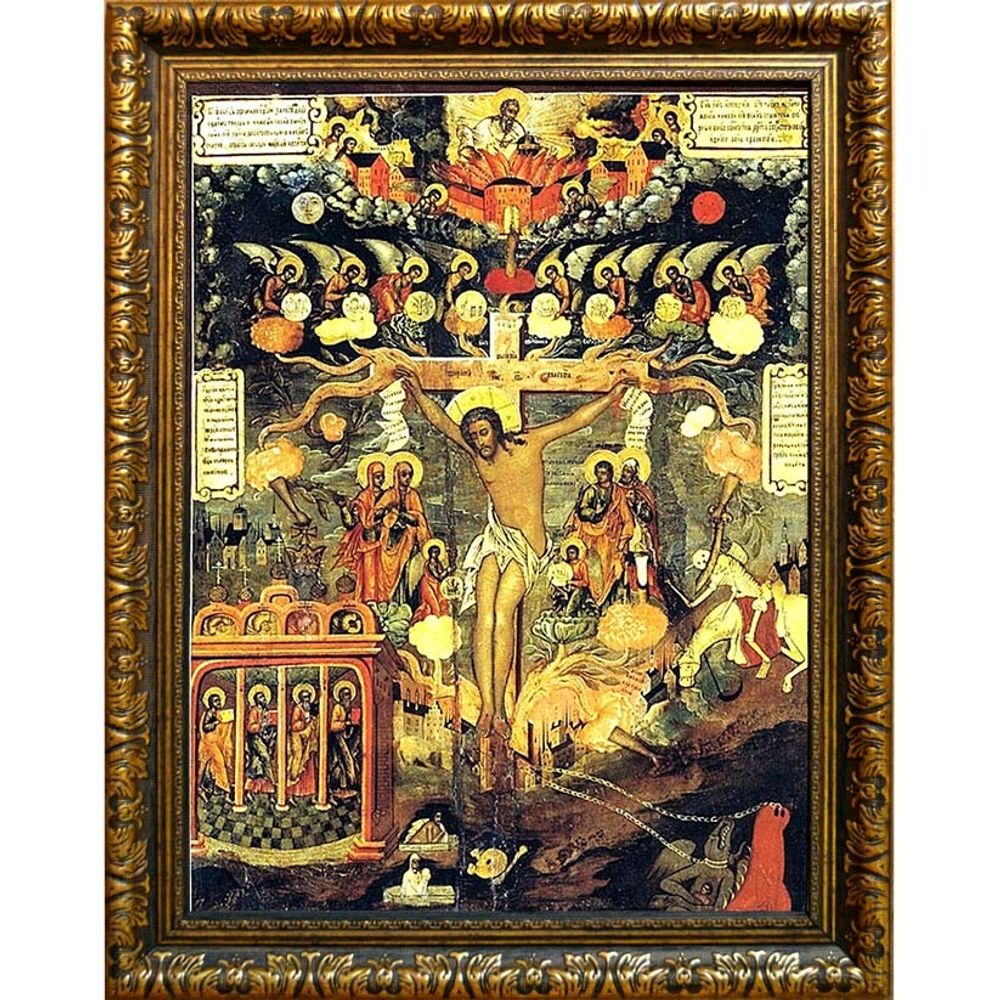 Плоды Страданий Христовых (Процветшее Древо Христа). Икона Иисуса Христа на холсте.