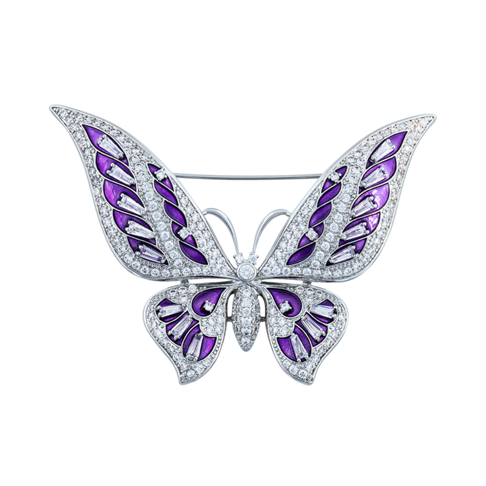 Брошь Fiore Luna Бабочка Zircon XR01278 V/S