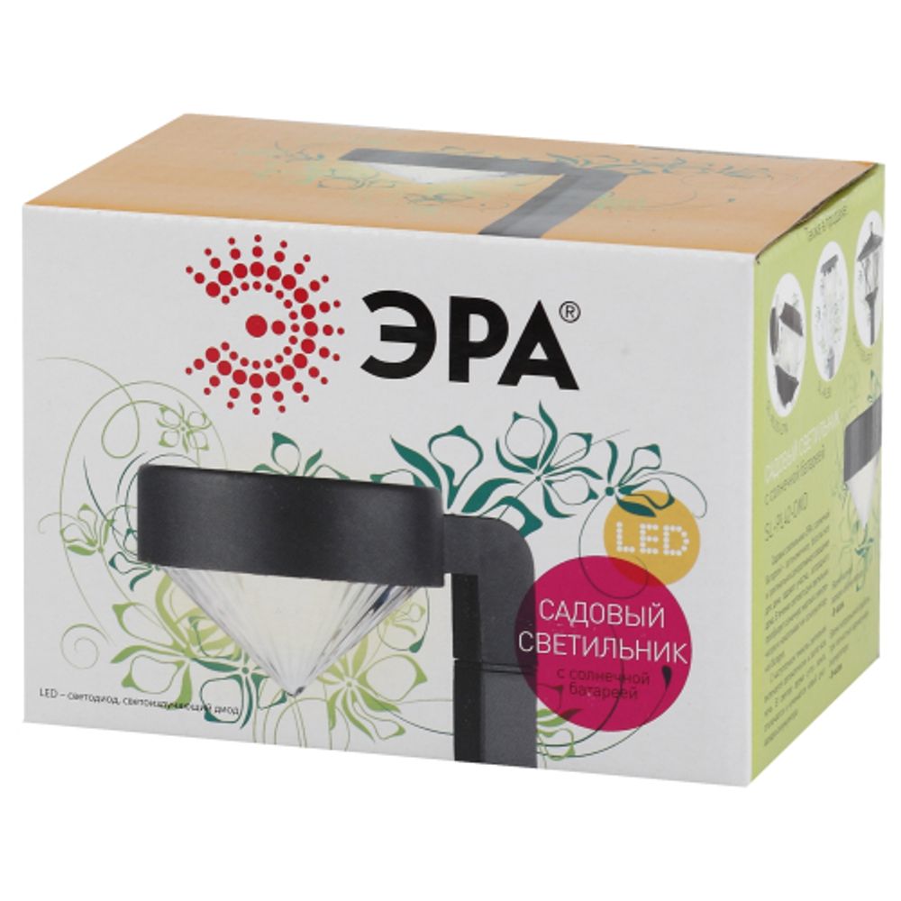 Светильник уличный ЭРА SL-PL42-DMD на солнечной батарее пластик черный 42 см