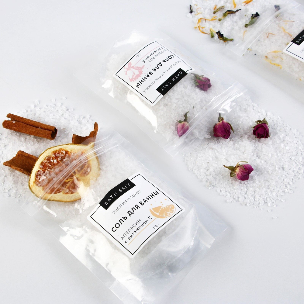 Соль для ванны «Антистресс и увлажнение» с шафраном - 150 гр.