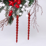 Подвески в блестках «Ледяные сосульки» 10 см (набор 2шт), красный