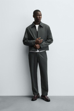 ZARA БРЮКИ-ДЖОГГЕРЫ КЛАССИЧЕСКОГО КРОЯ, ТЕМНЫЙ ХАКИ