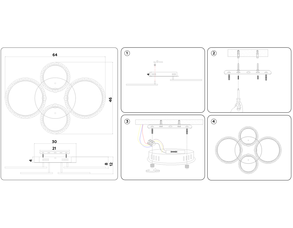 Ambrella Потолочный светодиодный светильник с пультом Original FA416