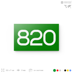 Номер на дверь 820, табличка на дверь для офиса, квартиры, кабинета, аудитории, склада, зеленая 120х70 мм, Айдентика Технолоджи
