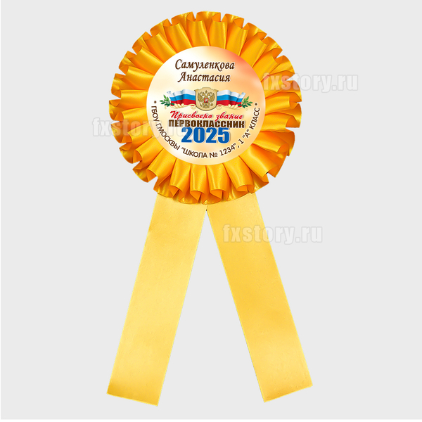 Розетка наградная "Первоклассник" (P16-6). Именная.