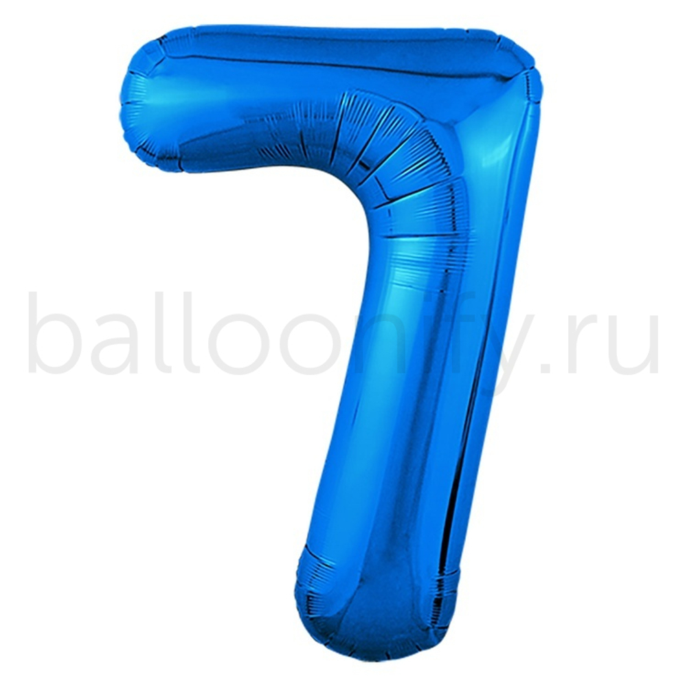 Шар ЦИФРА 7 Металлик Blue 40" 102 см