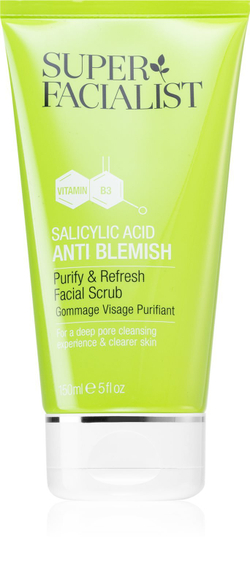 Super Facialist Salicylic Acid Anti Blemish - нежный очищающий скраб для жирной и проблемной кожи /   150  ml  / GTIN 5060191556163