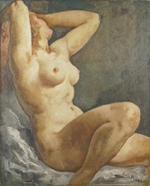 Эмиль Ба. Сидящая обнаженная (Seated Female Nude). 100 x 81. Холст, масло. Частное собрание.