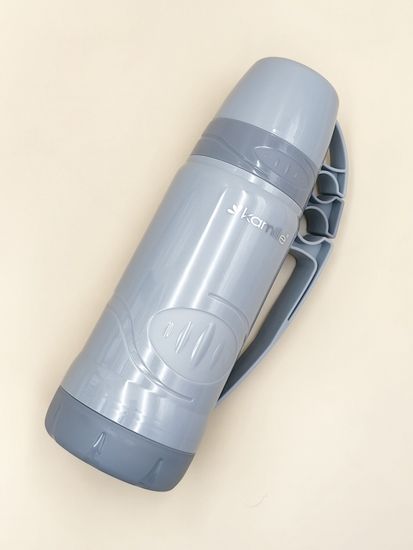 Термос 600 мл. со стеклянной колбой Kamille KM 2030 пластиковый, 2 чашки