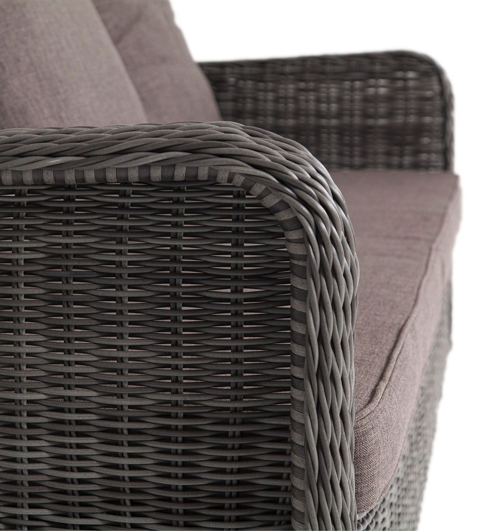 "Гляссе" диван трехместный из искусственного ротанга, цвет графит