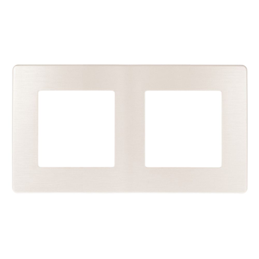 Рамка для розеток и выключателей ЭРА Серия 12 12-5102-15 на 2 поста, Сатин, перламутр