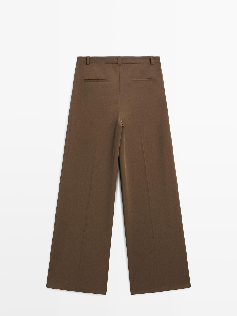 Massimo Dutti Брюки с широкими штанинами и защипами, коричневый