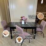 Большой кухонный стол "МАКСИ" Тунис и стулья "ЛОРД" 4 шт.