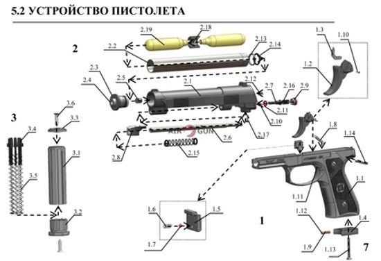Пневматический пистолет Атаман М1 и М1-У СО2 + РСР