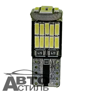 Светодиод 12V T10 26SMD 3014 WHITE CAN 2.4W (без цок) ОБМАНКА 6+10+10 (кт) #X0098