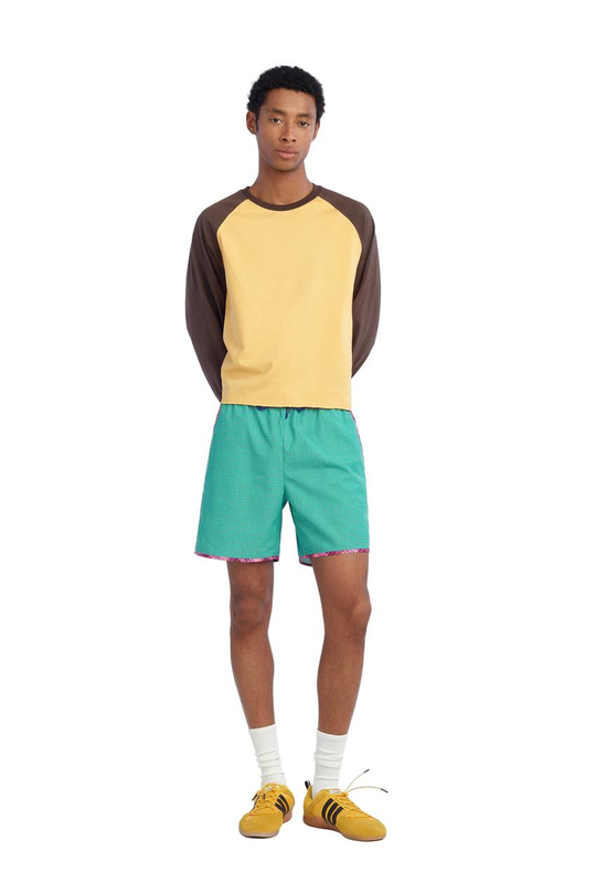 ZARA X BENITO ANTONIO ДЛИННЫЕ ПЛАВКИ В КОНТРАСТНУЮ КЛЕТКУ, ЗЕЛЕНЫЙ