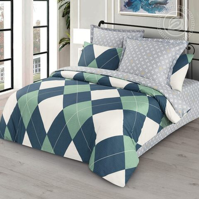 Постельное белье сатин 2,0 спальное с евро Фишер 716 АРТПОСТЕЛЬ