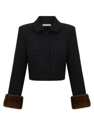 Жакет Love26 с норкой, черный