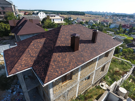 Гибкая черепица Docke PREMIUM Двухслойная "Шеффилд" Кофе 3м2