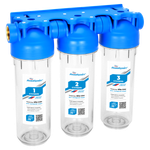 Магистральный фильтр АБФ-3 1" (тройной прозрачный)"Аквабрайт"