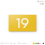 Табличка с номером 19 на дверь квартиры, для офиса, кабинета, аудитории, склада, желтая 120х70 мм, Айдентика Технолоджи