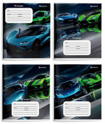 Тетрадь А5 12 л. клетка "Быстрые скорости" мелов.картон, ВД-лак (Schoolformat)