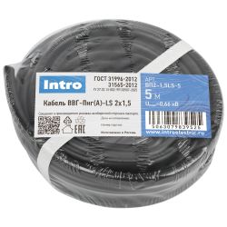 Кабель Intro ВВГ-Пнг(А)-LS 2х1,5(N) 5м | Кабель ВВГ-Пнг(А)LS
