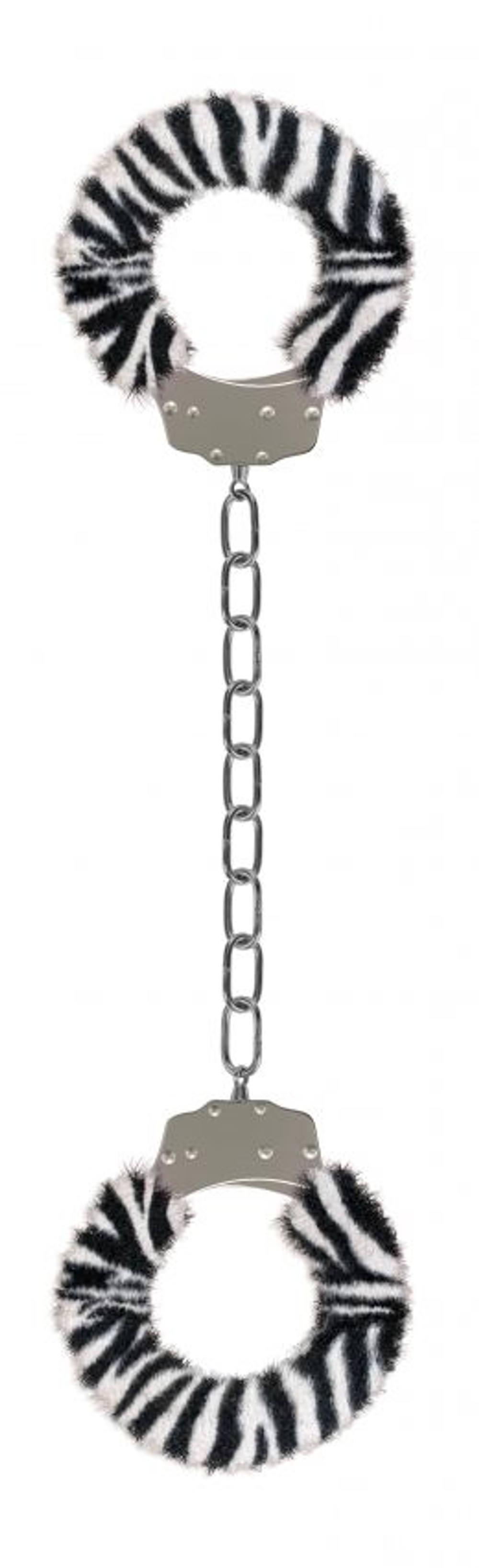 Кандалы с мехом зебры Furry Ankle Cuffs (Цвет: зебра)
